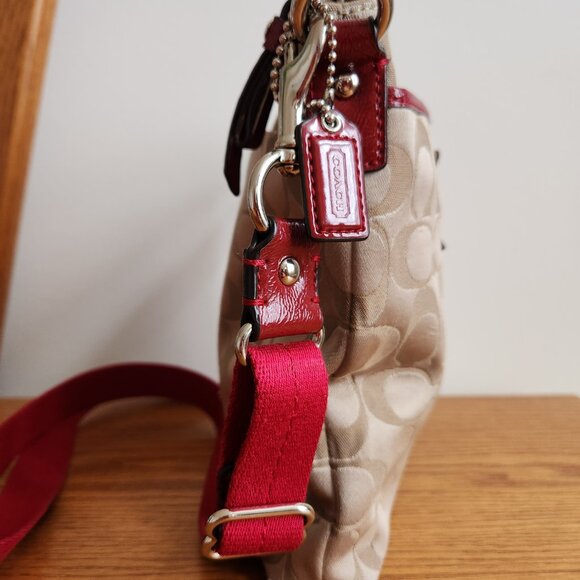 COACH MONOGRAM POPPY SIGNATURE SATIN CROSSBODY BAG - Picture 6 of 9